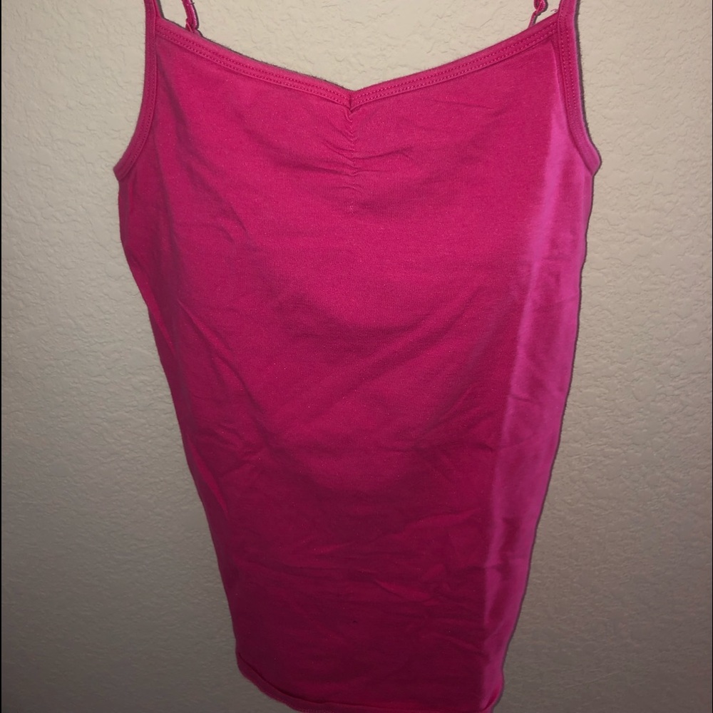 Pink glittery tank top